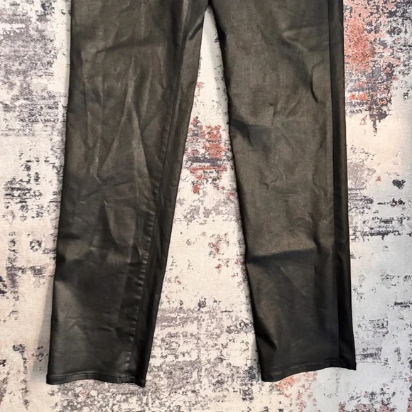 Express Shiny Faux Leather Pants Super Hi-Rise - Size 6 Regular - Picture 5 of 16